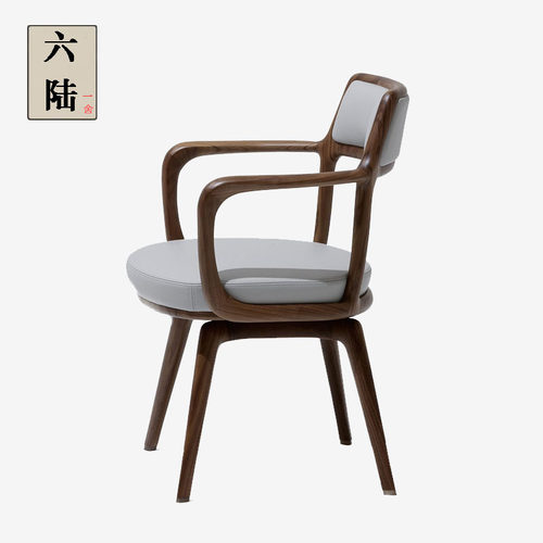 北欧黑胡桃木实木餐椅餐厅椅子设计师意式极简giorgetti别墅家具 - 图0