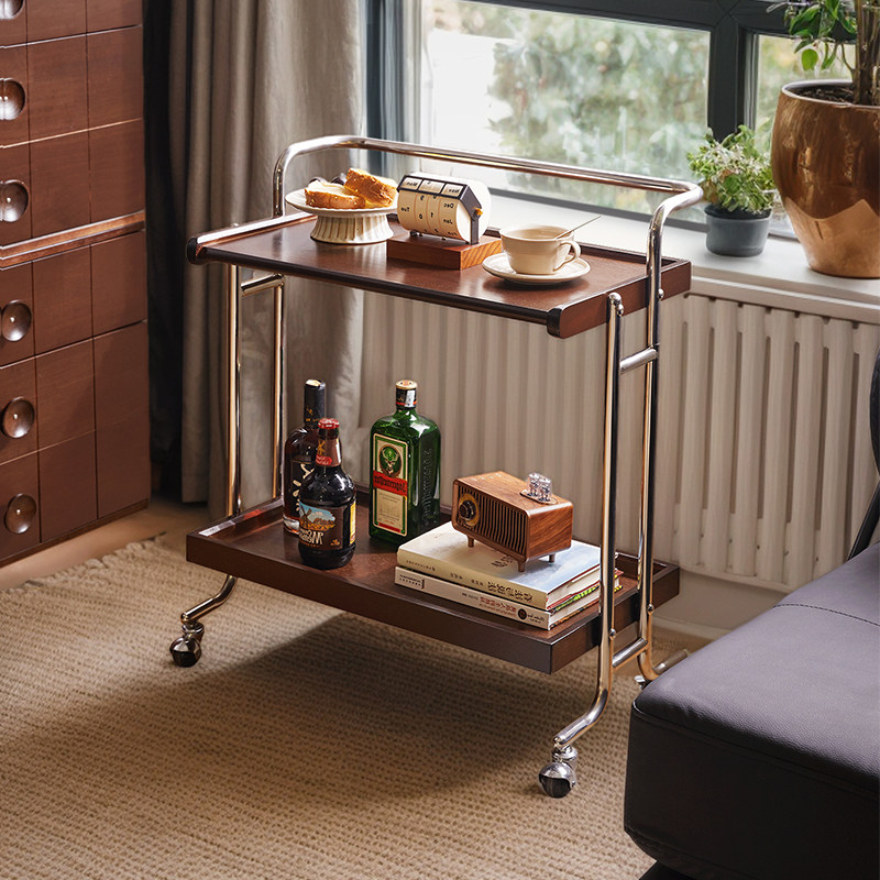 实木可移动小推车阳台边几简约沙发边柜茶几客厅餐厅置物架桌子,淘宝优惠券,粉丝福利购,淘宝优惠卷