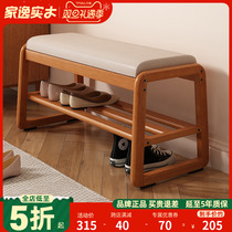 Solid wood changing shoes stool living-room home doorway door stool entry stool soft bag cushion wearing shoes stools shoes cabinet