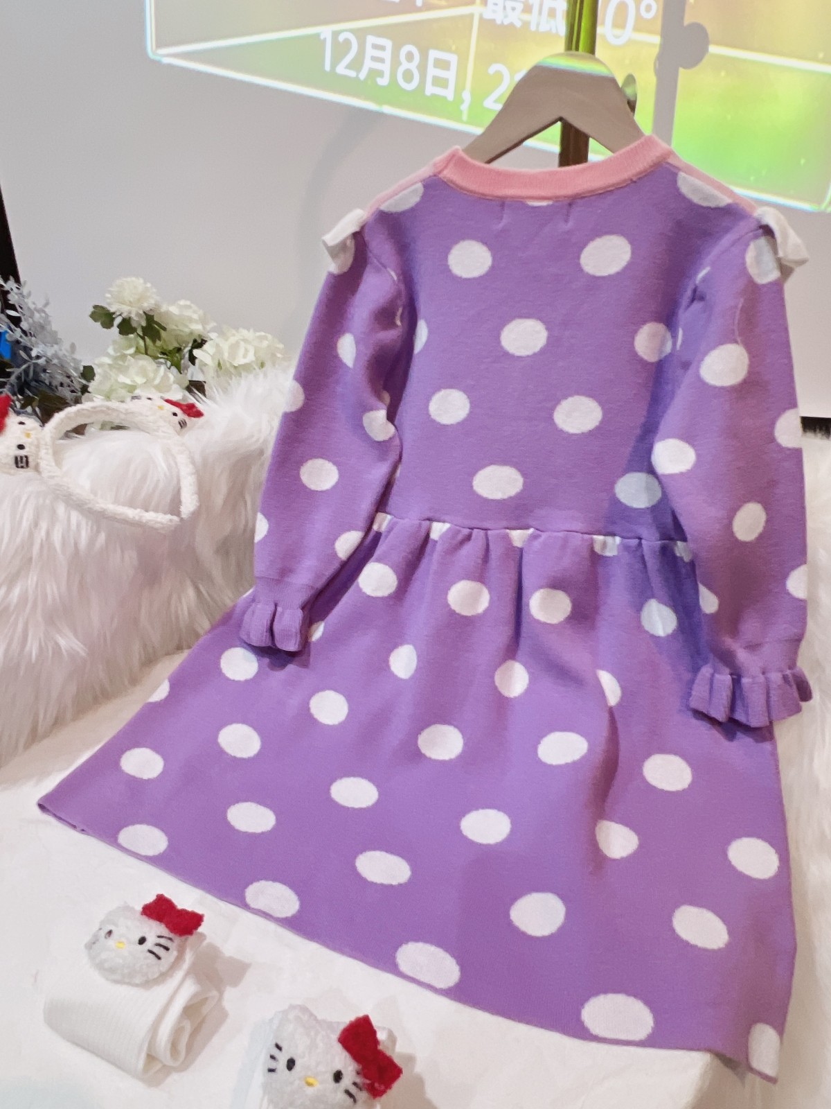 原创洋气女童秋冬针织连衣裙卡通玛丽猫长袖波点萌趣针织毛衣裙子,淘宝优惠券,粉丝福利购,淘宝优惠卷