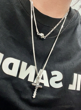 韩代S925纯银骰子手链女小众设计感AB链拼接质感百搭项链新款潮酷