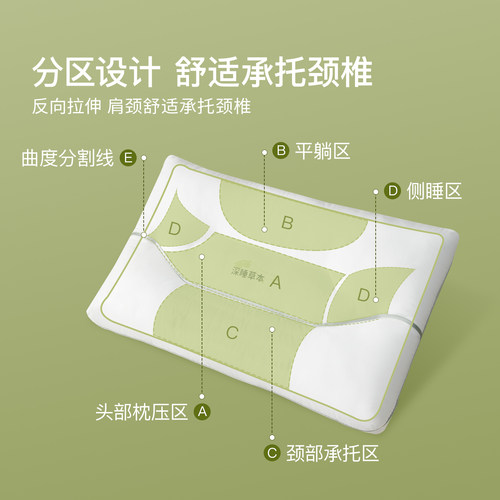 雅兰护颈椎助睡眠枕草本决明子枕头五星酒店枕家用儿童一对装枕芯 - 图0