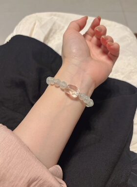 2026年新款天然葡萄石手链女款小众叠戴手串紫色饰品转运