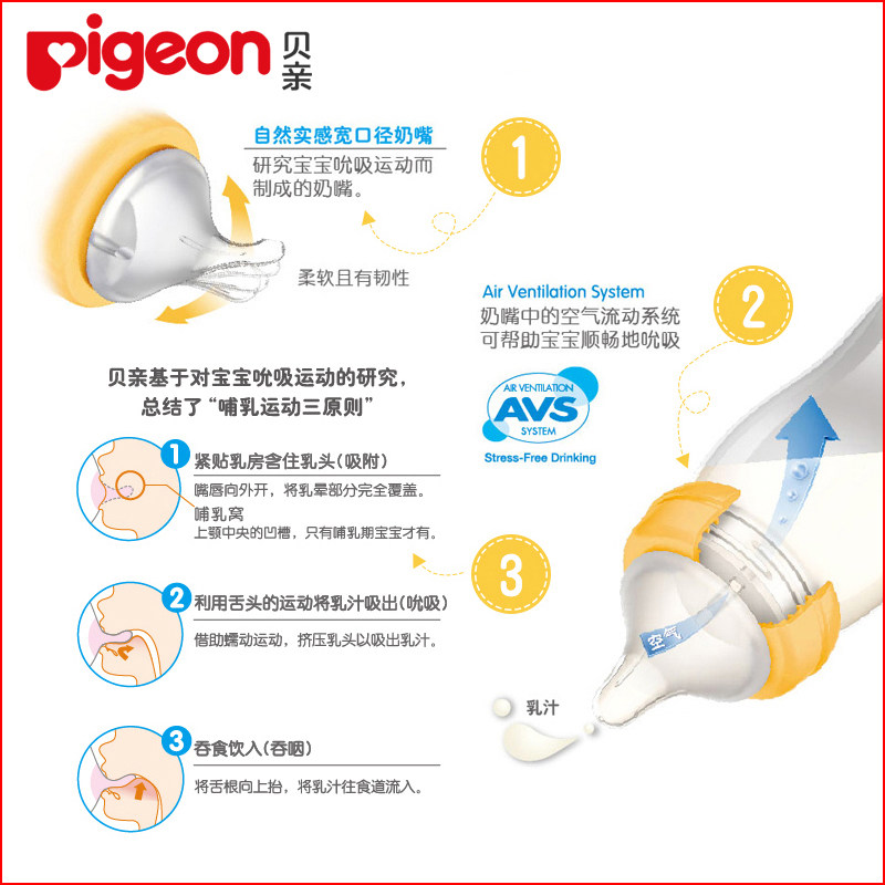 pigeon贝亲ppsu宽口径新生防店奶嘴 优宝母婴奶瓶