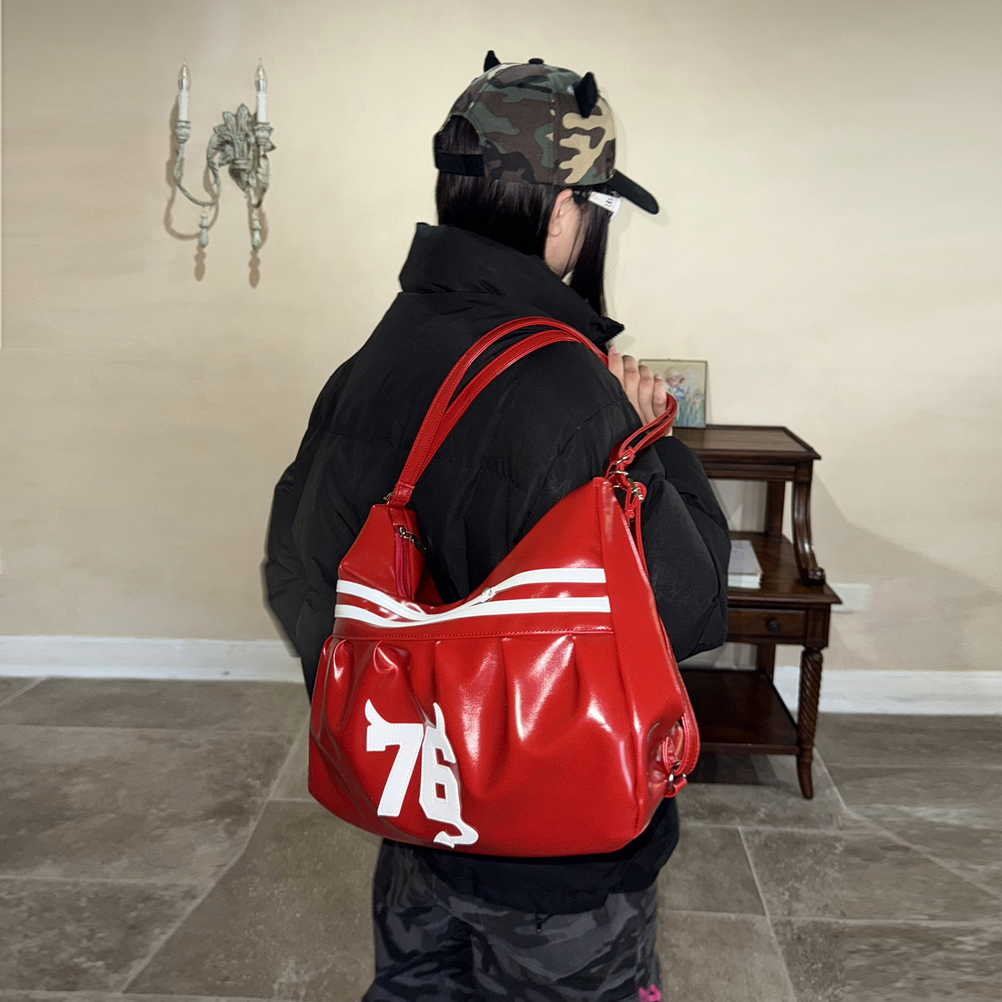 梁拌泡菜美式复古76设计感腋下包女设计感休闲百搭单肩斜挎包,淘宝优惠券,粉丝福利购,淘宝优惠卷