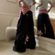 Liang ປະສົມກິມຈິອາເມລິກາ retro star-leap plaid jeans ຂາກວ້າງສໍາລັບຜູ້ຊາຍແລະແມ່ຍິງ, ໂສ້ງວ່າງ, ສະບາຍແລະອະເນກປະສົງ