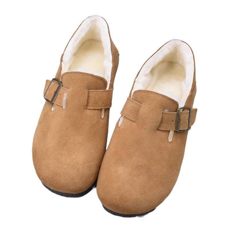 瑕疵处理~秋冬保暖牛皮勃肯鞋真皮舒适休闲经典包头羊毛牛筋软底,淘宝优惠券,粉丝福利购,淘宝优惠卷