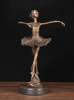 铜芭蕾舞女摆件  铜舞蹈模型 人体模型