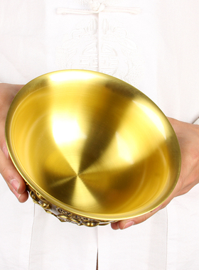 五福款铜聚宝盆摆件