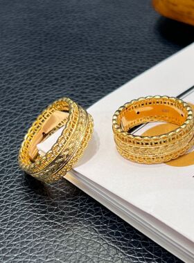 18k腰缠万贯戒指au750不脱模镂空花丝古法指环首饰高级感水贝