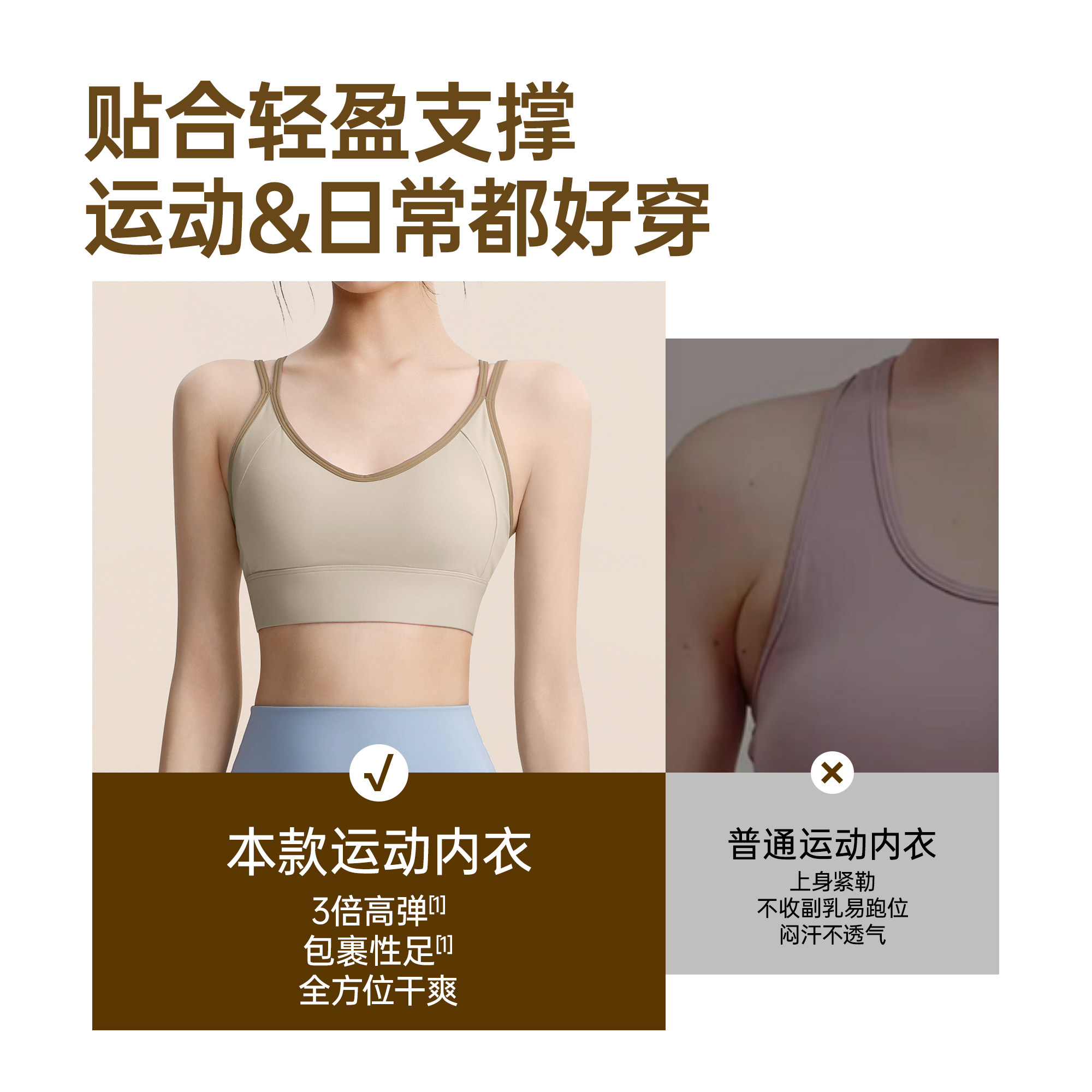 佑美双肩带运动内衣女士新款防震固定胸垫细肩带美背瑜伽背心上衣,淘宝优惠券,粉丝福利购,淘宝优惠卷