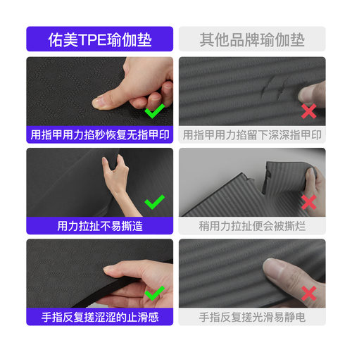 佑美瑜伽垫男士健身垫防滑减震静音加厚运动地垫加大加宽隔音家用 - 图0