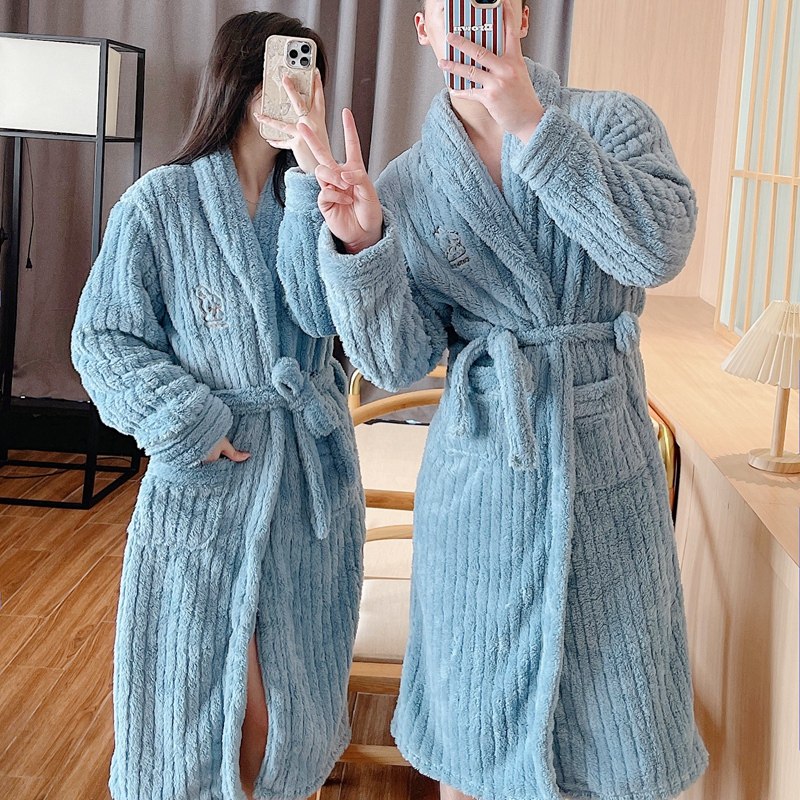 秋冬加厚长毛绒珊瑚绒情侣睡袍男法兰绒睡衣女保暖晨袍家居服奢华,淘宝优惠券,粉丝福利购,淘宝优惠卷