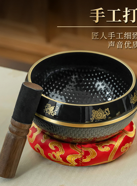 八吉祥铜颂钵满月铜磬法器