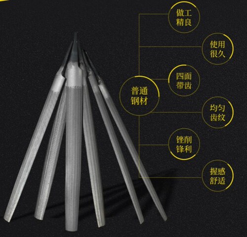 沪工半圆锉钳工锉刀金属打磨修边去毛刺工具专用中齿粗齿细齿锉刀 - 图1