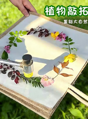 非遗植物敲拓染帆布包diy材料包