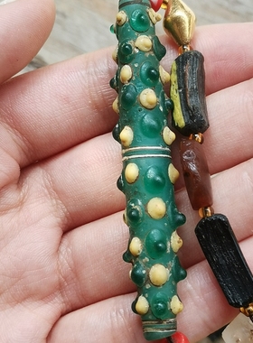 战汉高古蜻蜓眼管珠老水晶项链