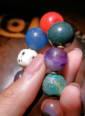 11214【古珠多宝手串】