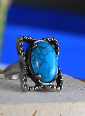 S925纯银空托光面爪镶正圆戒指