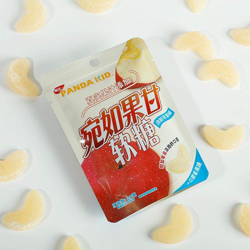PandaKid熊仔宛如果甘苹果片水果味果汁软糖儿时网红休闲解馋零食,淘宝优惠券,粉丝福利购,淘宝优惠卷