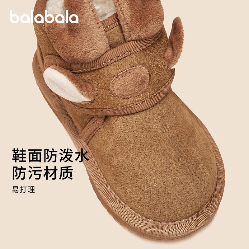 Balabala children's fleece snow boots winter shoes