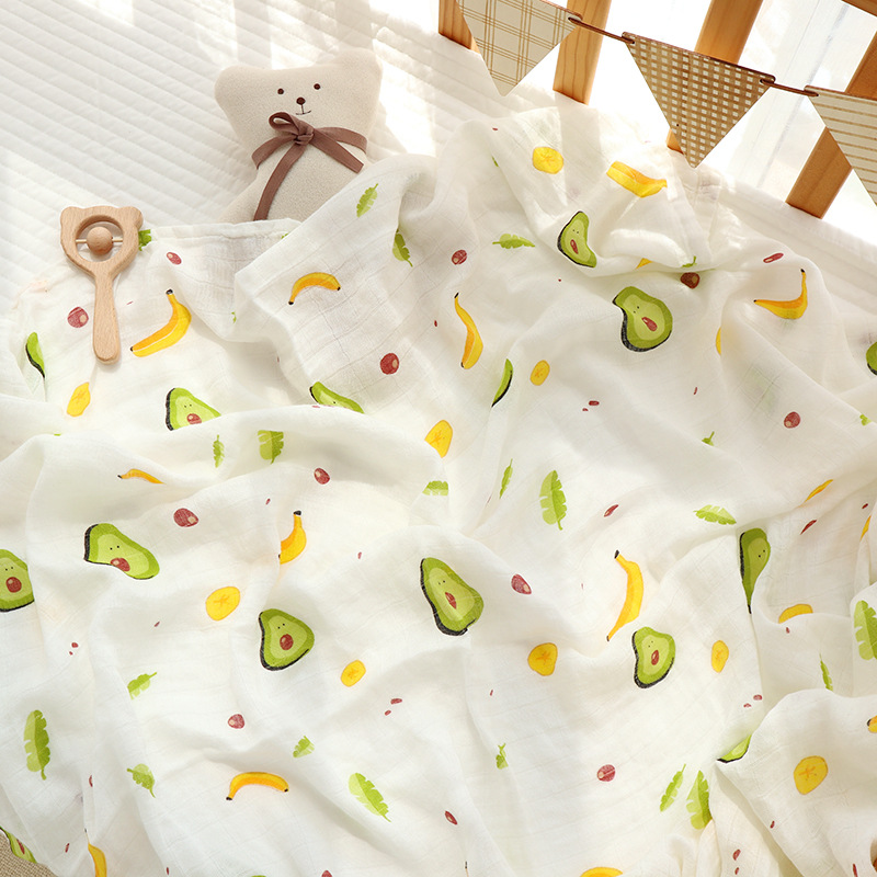 夏季宝宝襁褓婴儿包巾两层纱布浴巾竹棉盖毯防惊跳抱被新生儿包单 - 图2