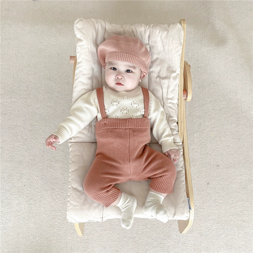 Трикотажный осенний комбинезон для раннего возраста, детские универсальные шерстяные штаны подходит для мужчин и женщин для девочек