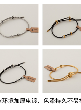 BLKSMTH蛇骨不锈钢镀真金手镯