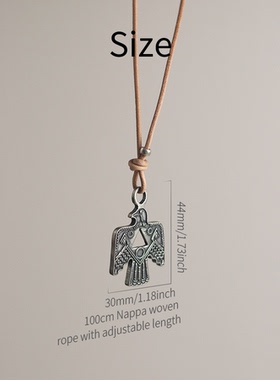 纯牛皮复古吊坠雷鸟金属个性手工帅气爆款项链小众百搭皮绳简约