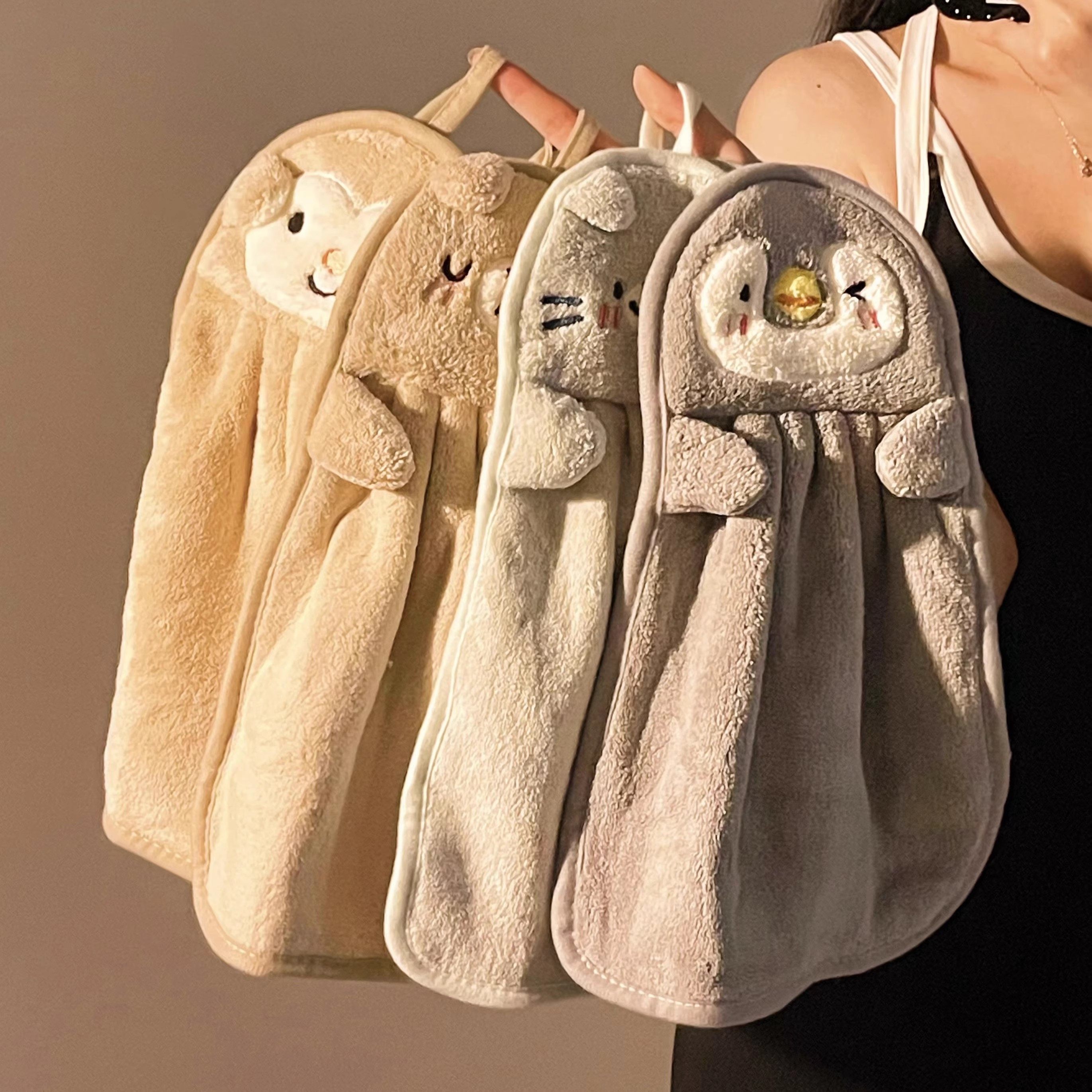 可爱擦手巾可挂式毛巾儿童擦手布卫生间超强吸水抹布家用浴室手帕,淘宝优惠券,粉丝福利购,淘宝优惠卷