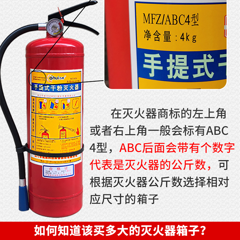 灭火器箱干粉4公斤5kg箱子专用消防消火栓器材2只装放置空箱盒子 - 图1