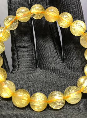 天然维纳斯发晶手串满密钛晶搭配顺直发丝光泽莹润晶体男女皆可戴