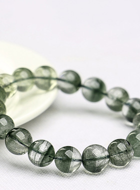 名都水晶 天然绿幽灵手链 千层纱手串聚宝盆单圈手链 厂家直销