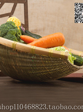 簸箕洗菜筐沥水米筛子装饰竹编