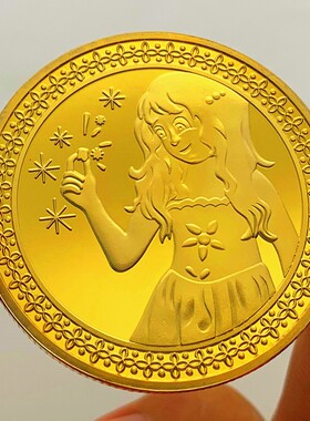 现货 牙仙子镀金天使硬币 磨牙鼓励金币宝贝纪念章纪念币五角星币
