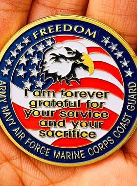 美国镀金空军纪念章创意把玩硬币