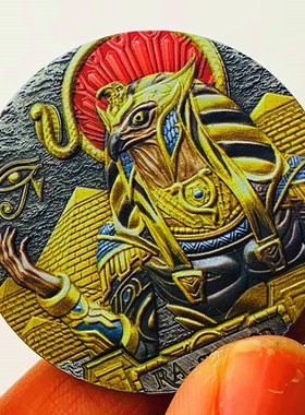 希腊金字塔狼神纪念章天眼硬币