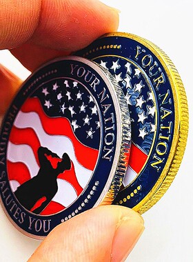 美国鹰头镀金纪念章把玩工艺币