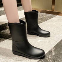 Day Series Rain Shoes Female Midcylinder Fashion outside wearing Four Seasons Working shoes Waterproof Non-slip High Cylinder Rain Boots Warm Water Shoes Women