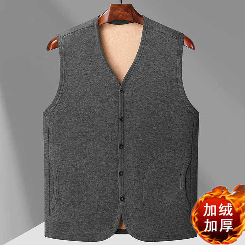 胖子加绒保暖马甲男冬季特大码保暖背心中老年宽松坎肩爸爸装上衣,淘宝优惠券,粉丝福利购,淘宝优惠卷