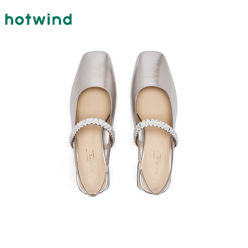 热风粗跟时装凉鞋女鞋2025年秋季新款女士通勤包头浅口单鞋配裙子,淘宝优惠券,粉丝福利购,淘宝优惠卷