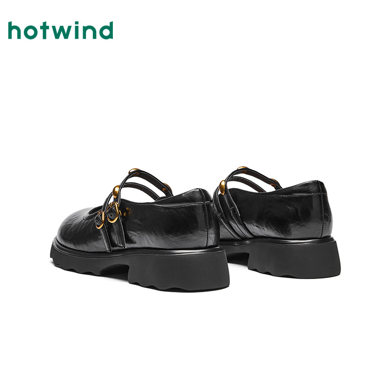 热风粗跟玛丽珍鞋女2026年春季新款百搭黑色女鞋配裙子休闲鞋子,淘宝优惠券,粉丝福利购,淘宝优惠卷