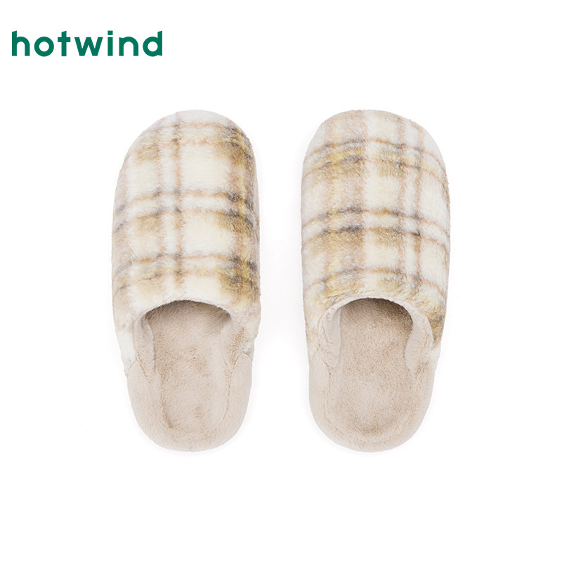 热风毛绒家居拖女2025年冬季新款经典格子毛毛鞋加绒保暖包头半拖,淘宝优惠券,粉丝福利购,淘宝优惠卷