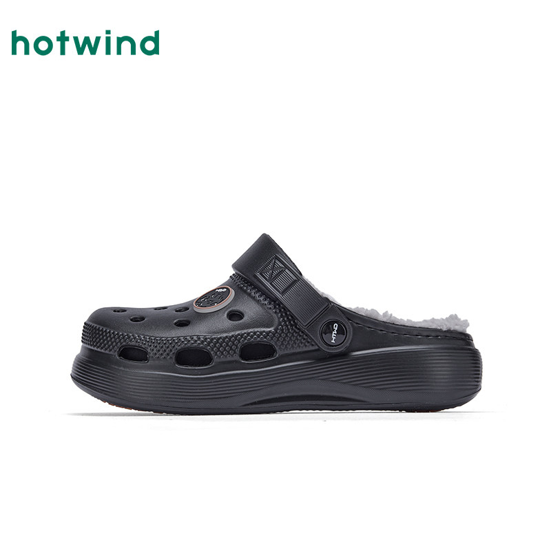 热风男鞋2025年冬季新款男士加绒保暖家居拖鞋灰色厚底包头半拖,淘宝优惠券,粉丝福利购,淘宝优惠卷