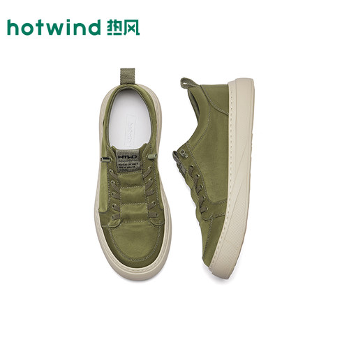 热风男鞋2026年春季新款男士时尚布鞋绿色休闲平底鞋H45M26110 - 图3