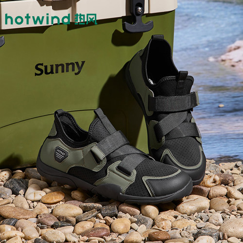 热风男鞋2026年夏季新款男士时尚休闲凉鞋户外运动网面鞋慢跑鞋子 - 图3