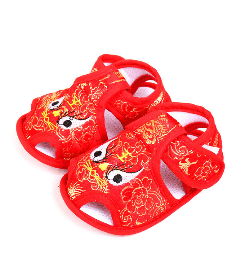 初生婴儿老虎单鞋凉鞋百岁鞋男女宝宝老虎头鞋学步鞋子步前鞋童鞋