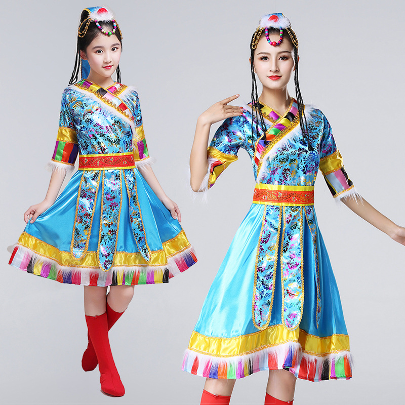元旦圣诞少数民族服装女演出服套装广场舞成人新款藏族水袖舞蹈服 - 图2