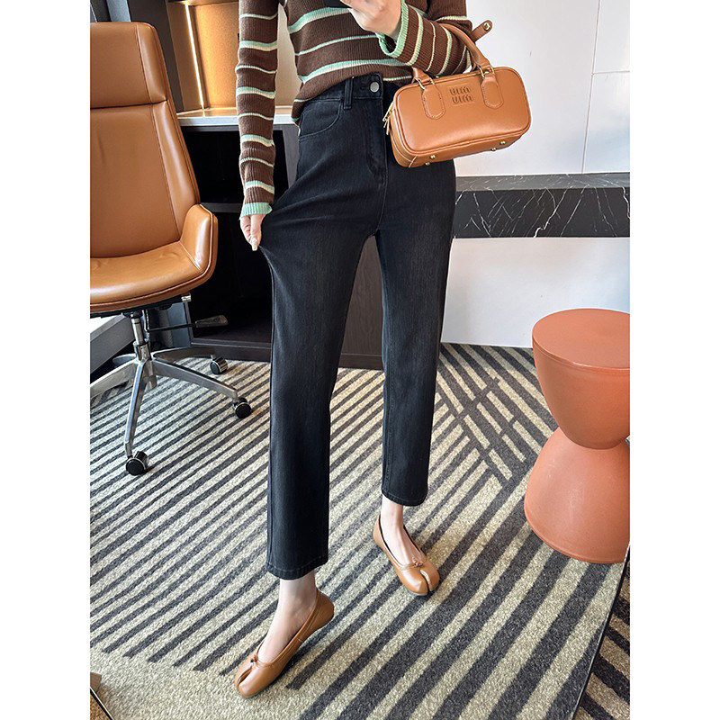 直直腿！巨显瘦四面弹复古直筒牛仔裤女2026春季小个子九分烟管裤,淘宝优惠券,粉丝福利购,淘宝优惠卷