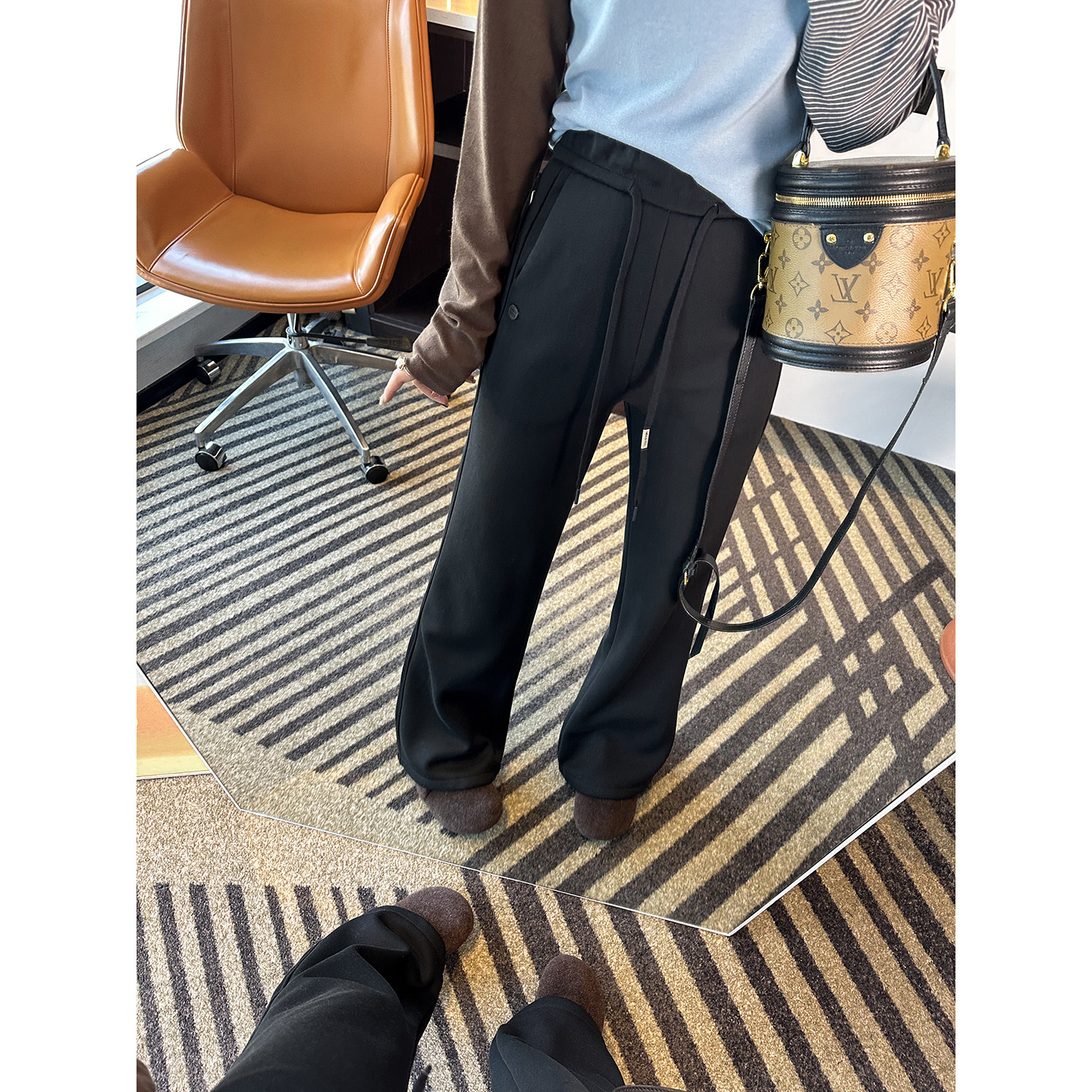 显瘦实力派！~精梳棉加绒高腰喇叭卫裤女小个子松紧腰弹力休闲裤,淘宝优惠券,粉丝福利购,淘宝优惠卷